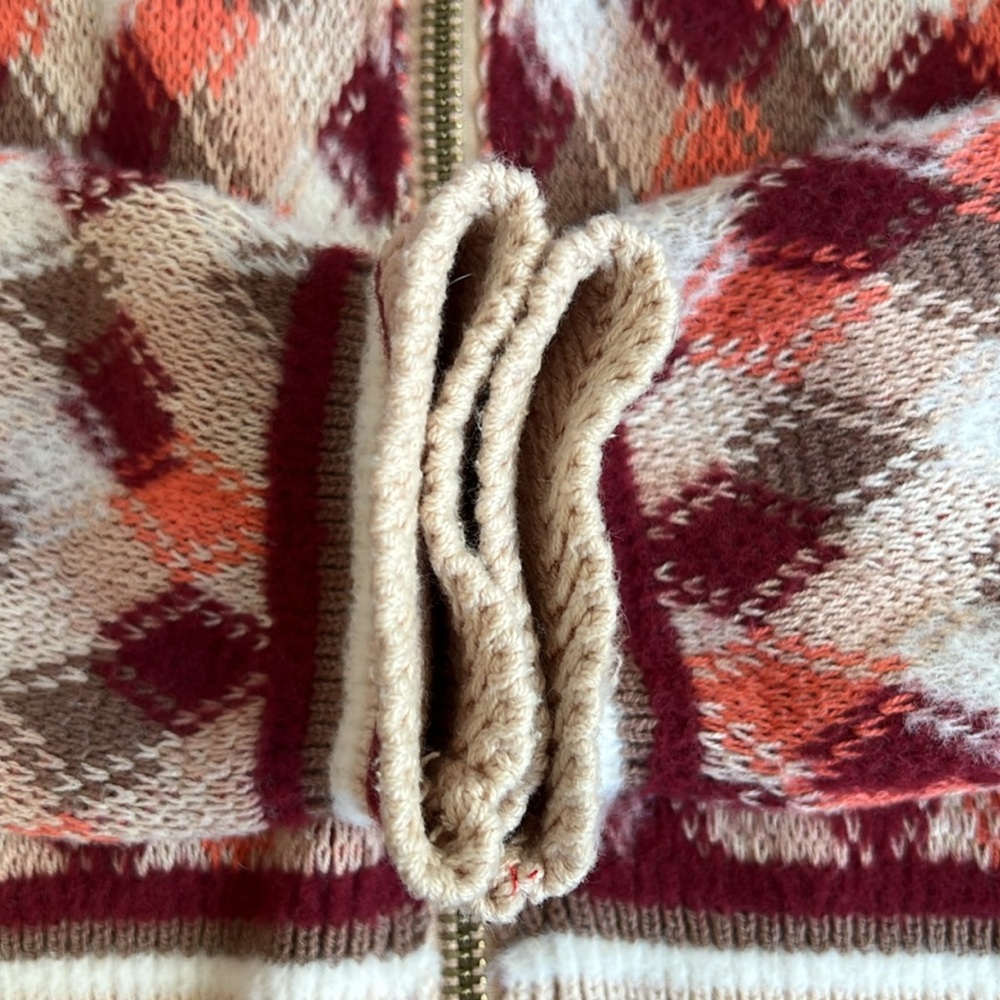 Free People Field of Flowers-Argyle Diamond Sweater Hoodie - Picture 7 of 10